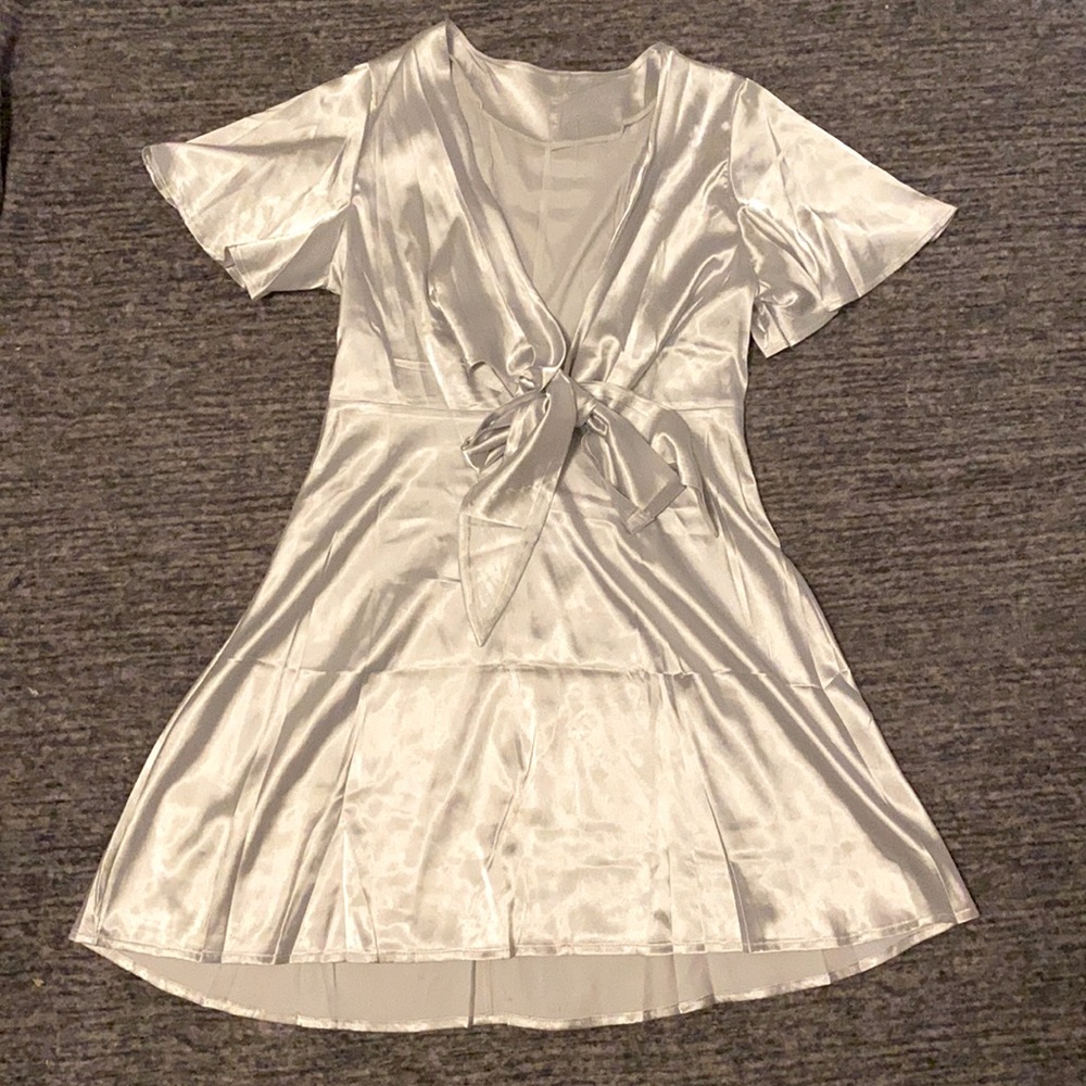 Silver Silk Dress